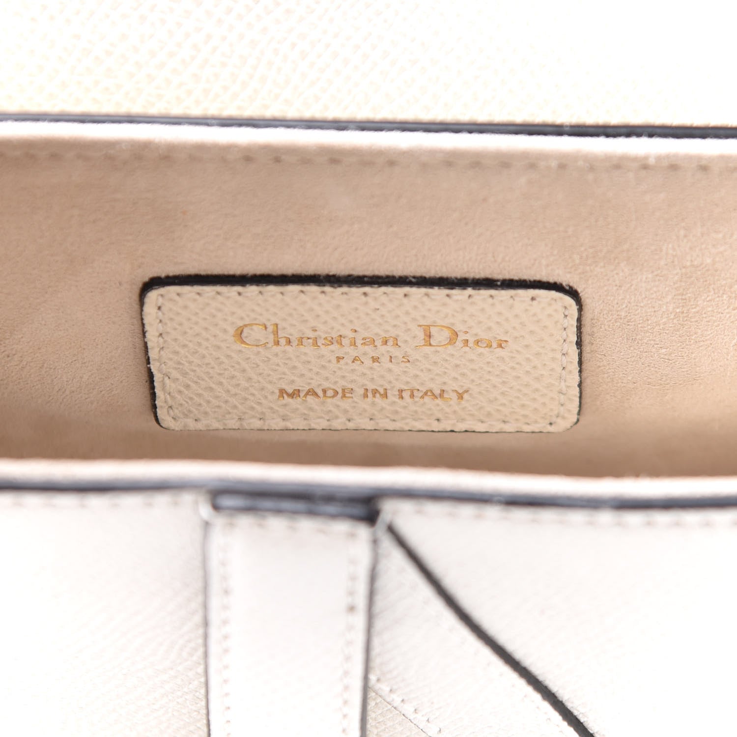 Christian Dior Grained Calfskin Mini Saddle Bag White 6 of 12