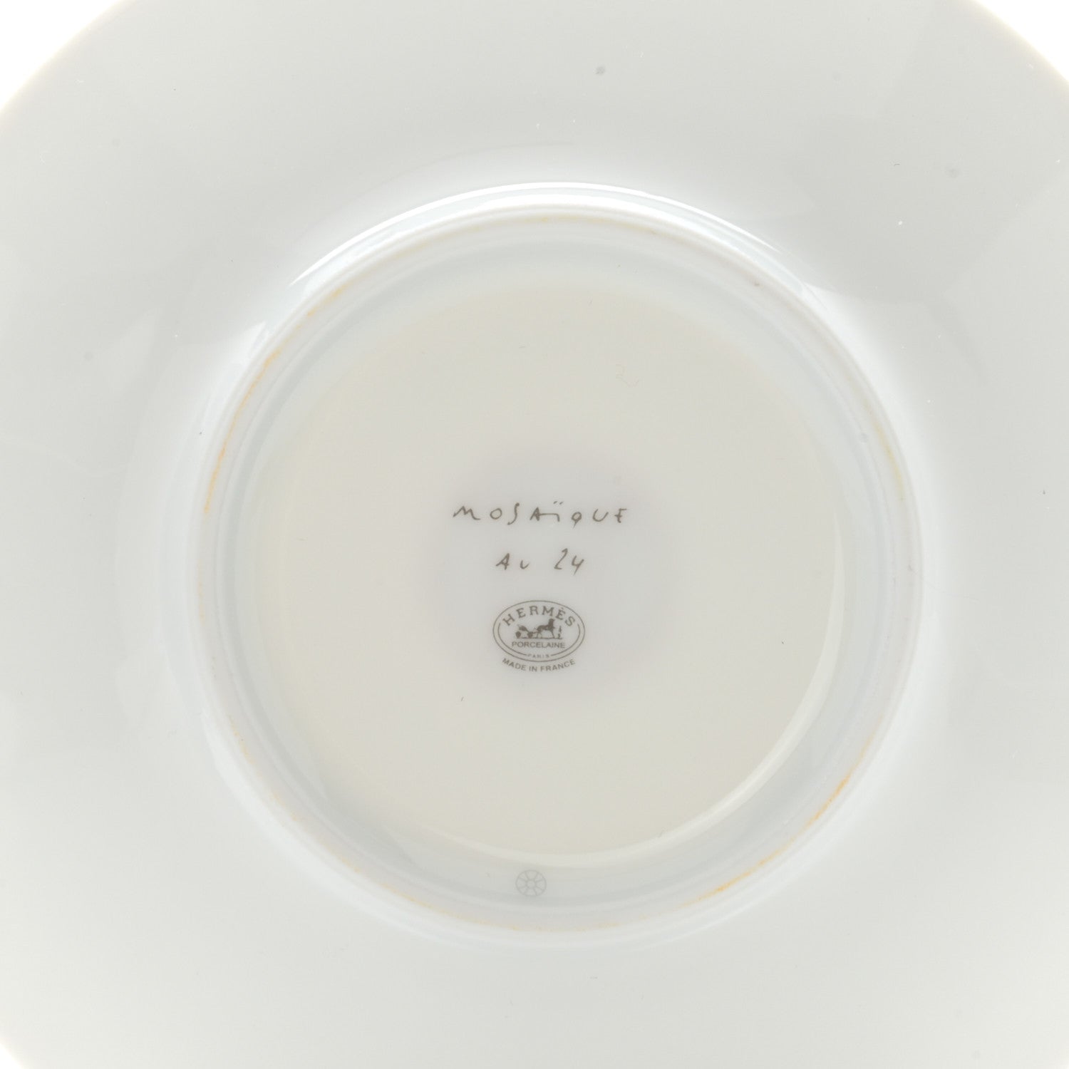 Hermes Porcelain Mosaique Au 24 Gold Tea Cup And Saucer Set Of 2 6 of 9