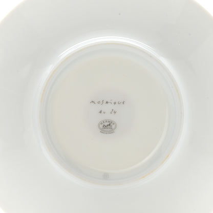 Hermes Porcelain Mosaique Au 24 Gold Tea Cup And Saucer Set Of 2 6 of 9