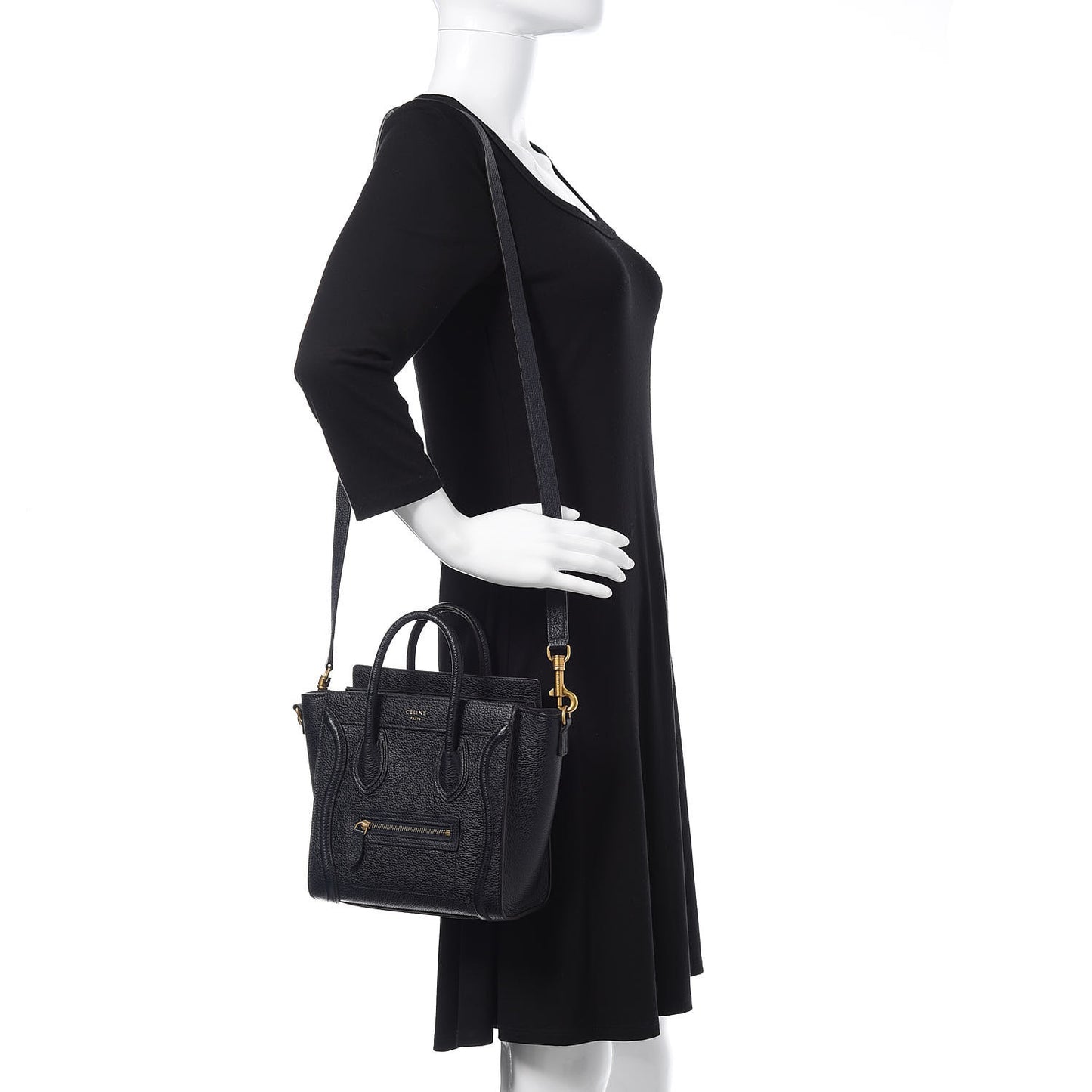 Drummed Calfskin Nano Luggage Midnight
