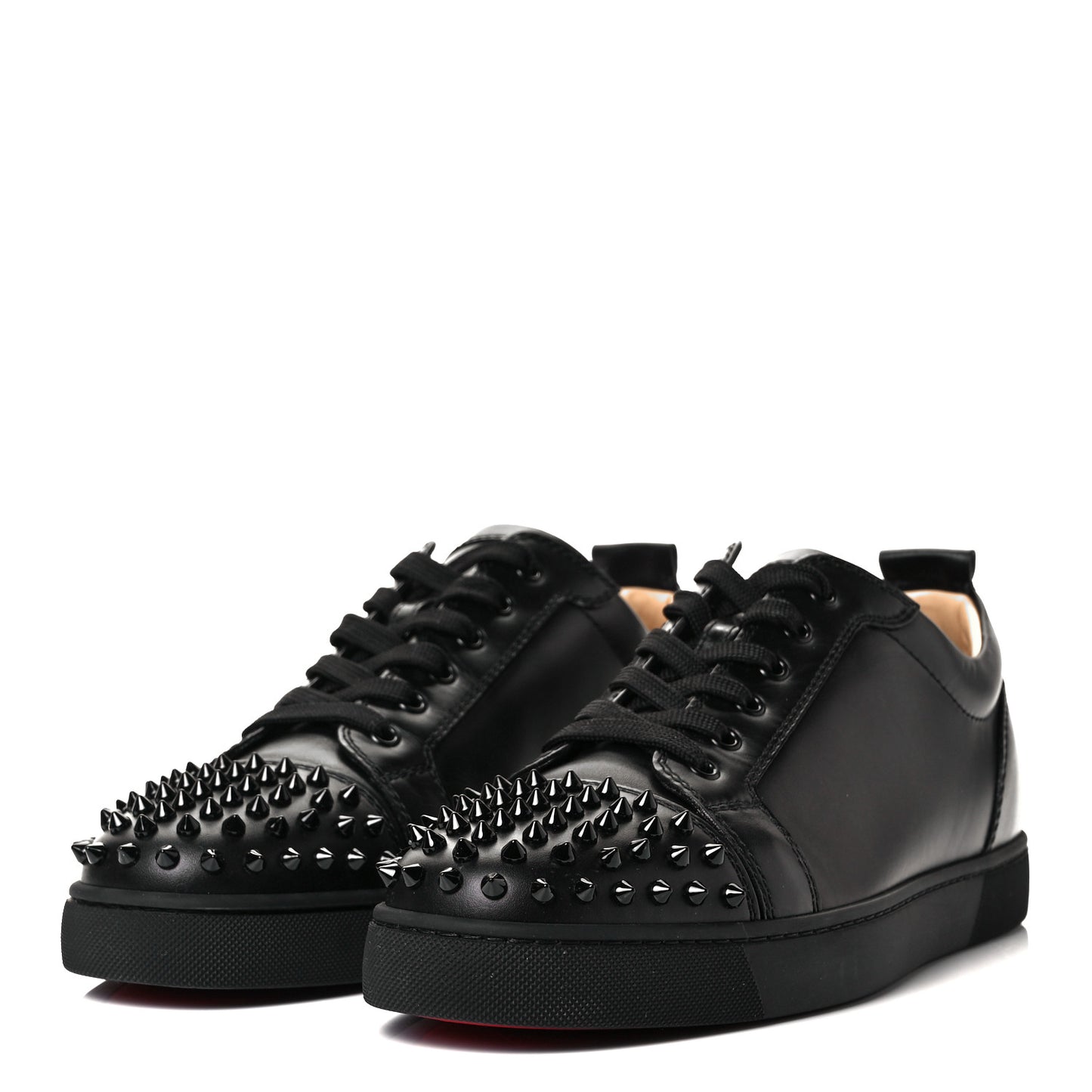 Calfskin Mens Louis Junior Spikes Flat Sneakers 44 Black