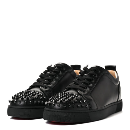 Christian Louboutin Calfskin Mens Louis Junior Spikes Flat Sneakers 44 Black 3 of 9