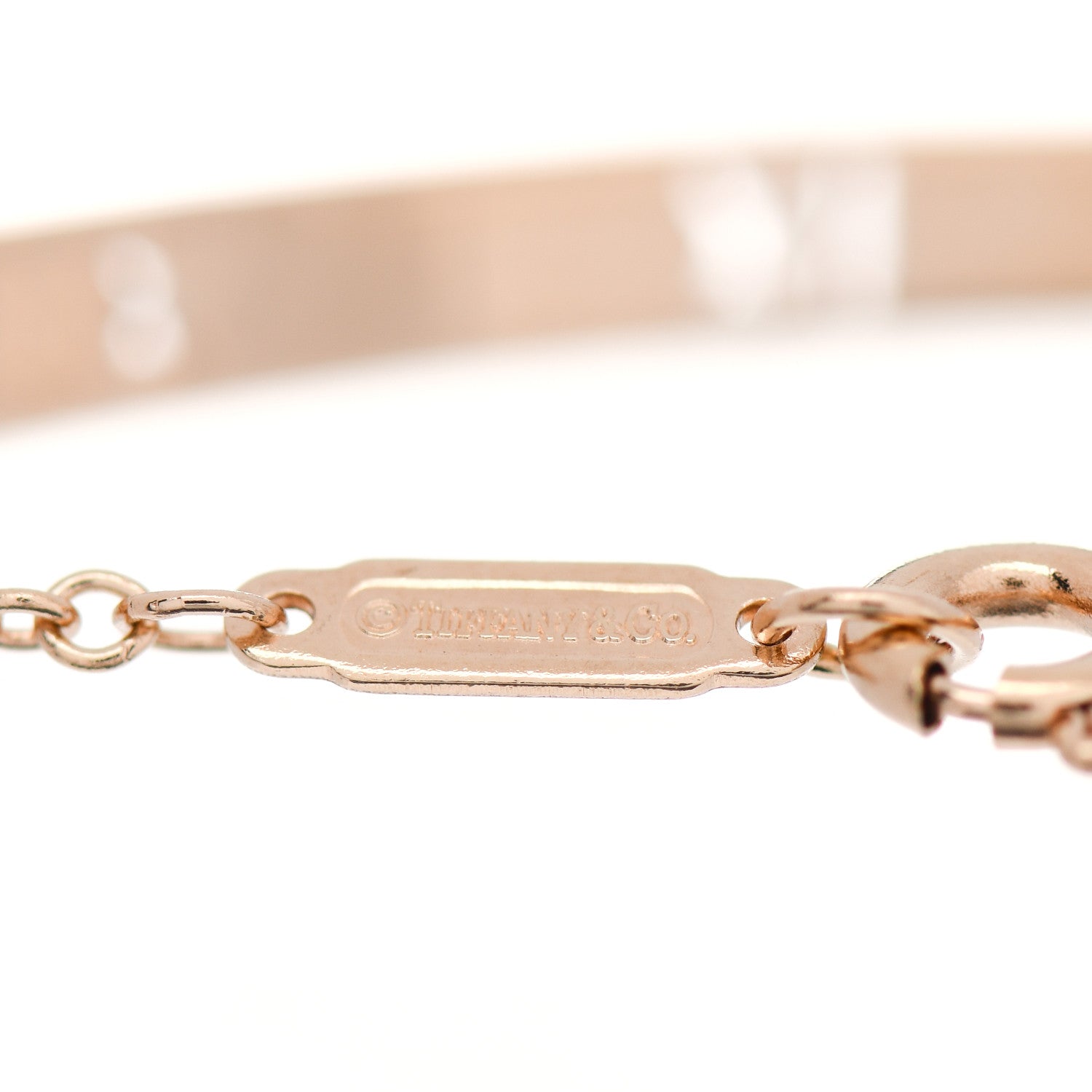 Tiffany 18K Rose Gold Diamond Atlas Bar Pierced Bracelet 4 of 4