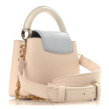 Louis Vuitton Taurillon LV Capucines Mini Blush Olyme Blue White 3 of 10