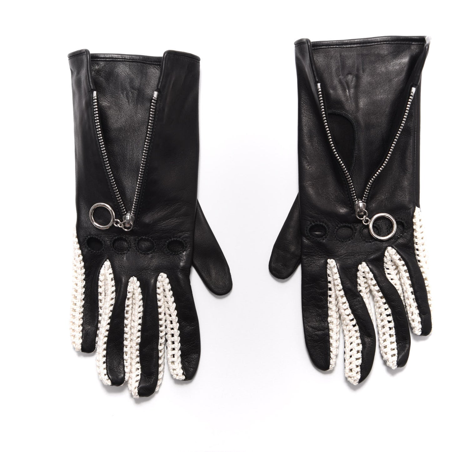 Lambskin Knit Gloves Black