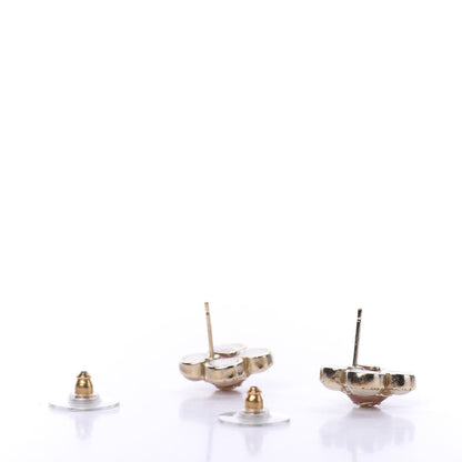 Chanel Enamel Flower CC Earrings Beige Pink 3 of 5