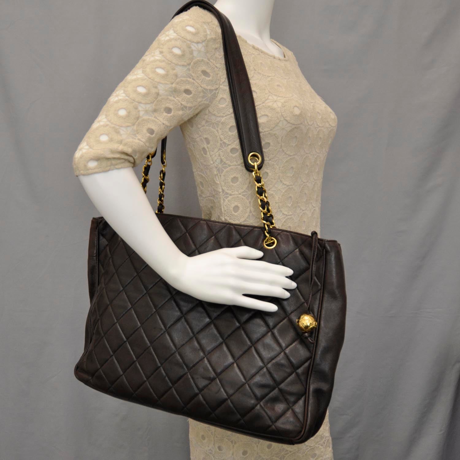 Chanel Lambskin Tote Brown 2 of 9