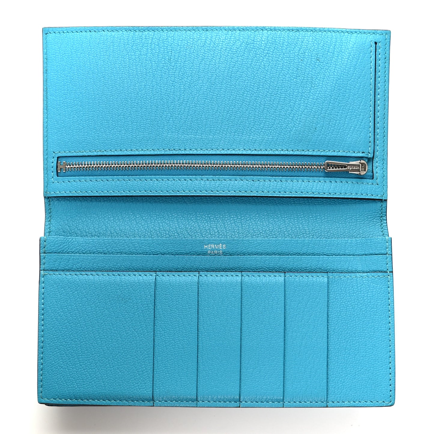 Chevre Mysore Bearn Gusset Wallet Bleu Azteque