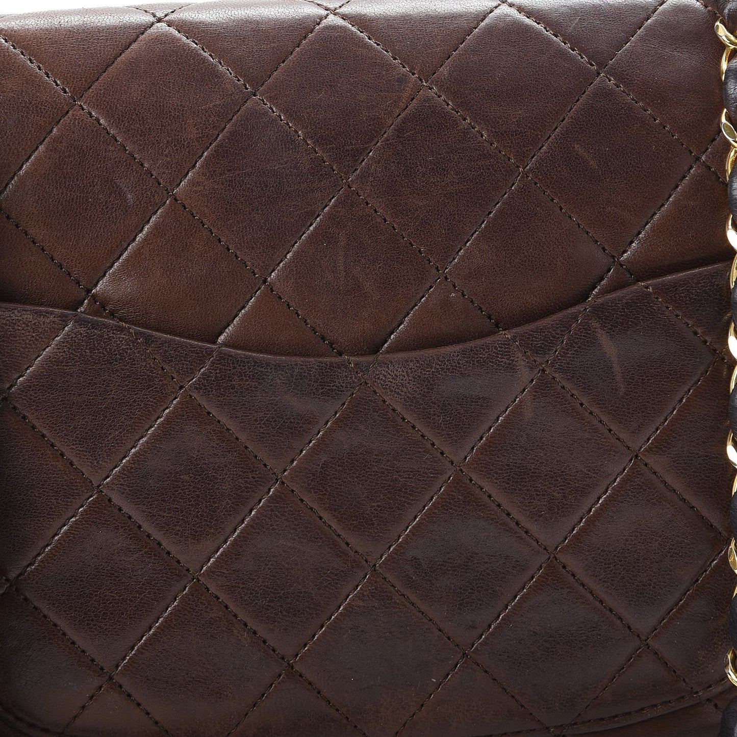 Lambskin Medium Double Flap Brown