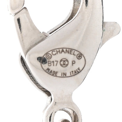 Chanel Crystal CC Bow Necklace Silver Black 6 of 6