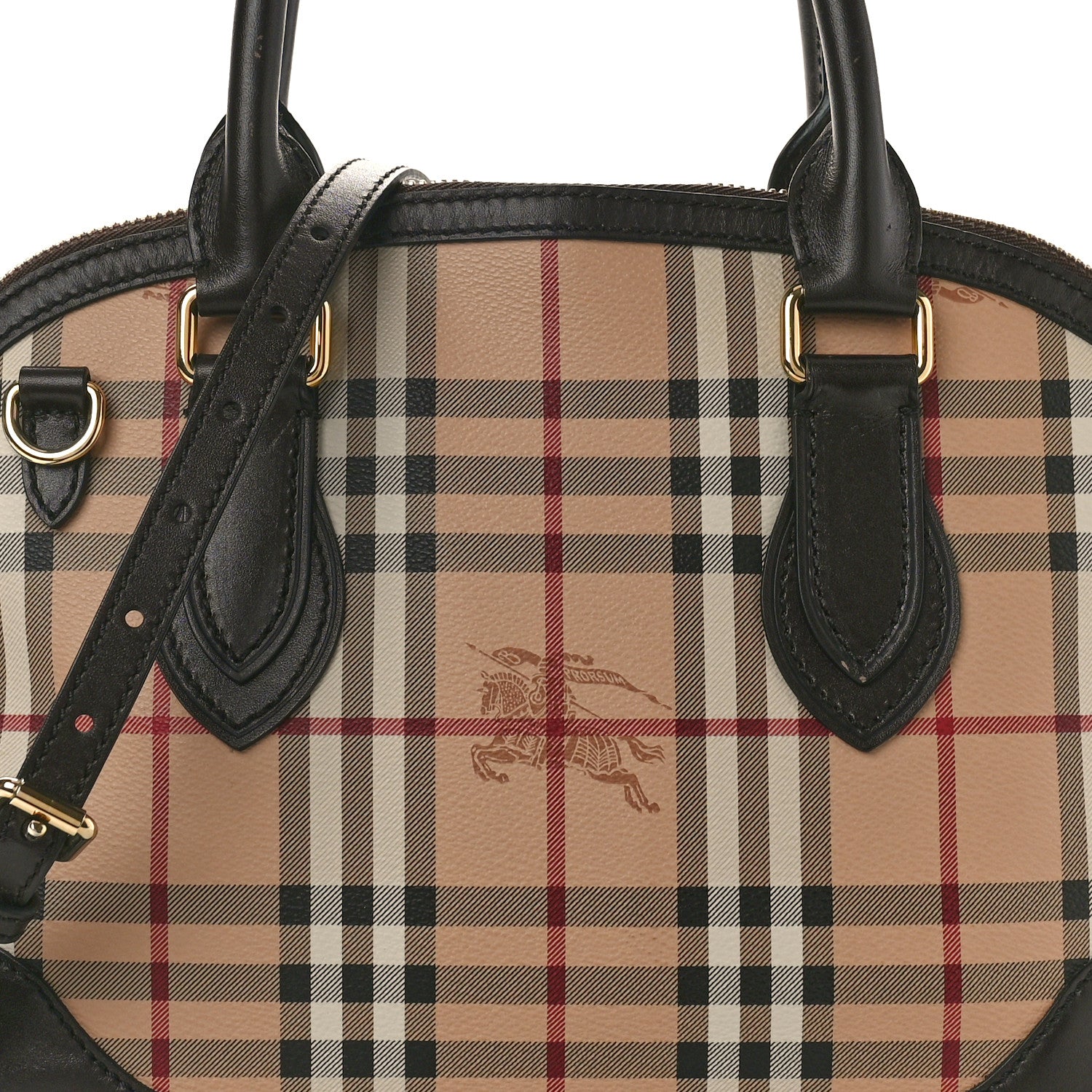 Burberry Haymarket Check Small Orchard Bowling Bag Chocolate 9 of 14