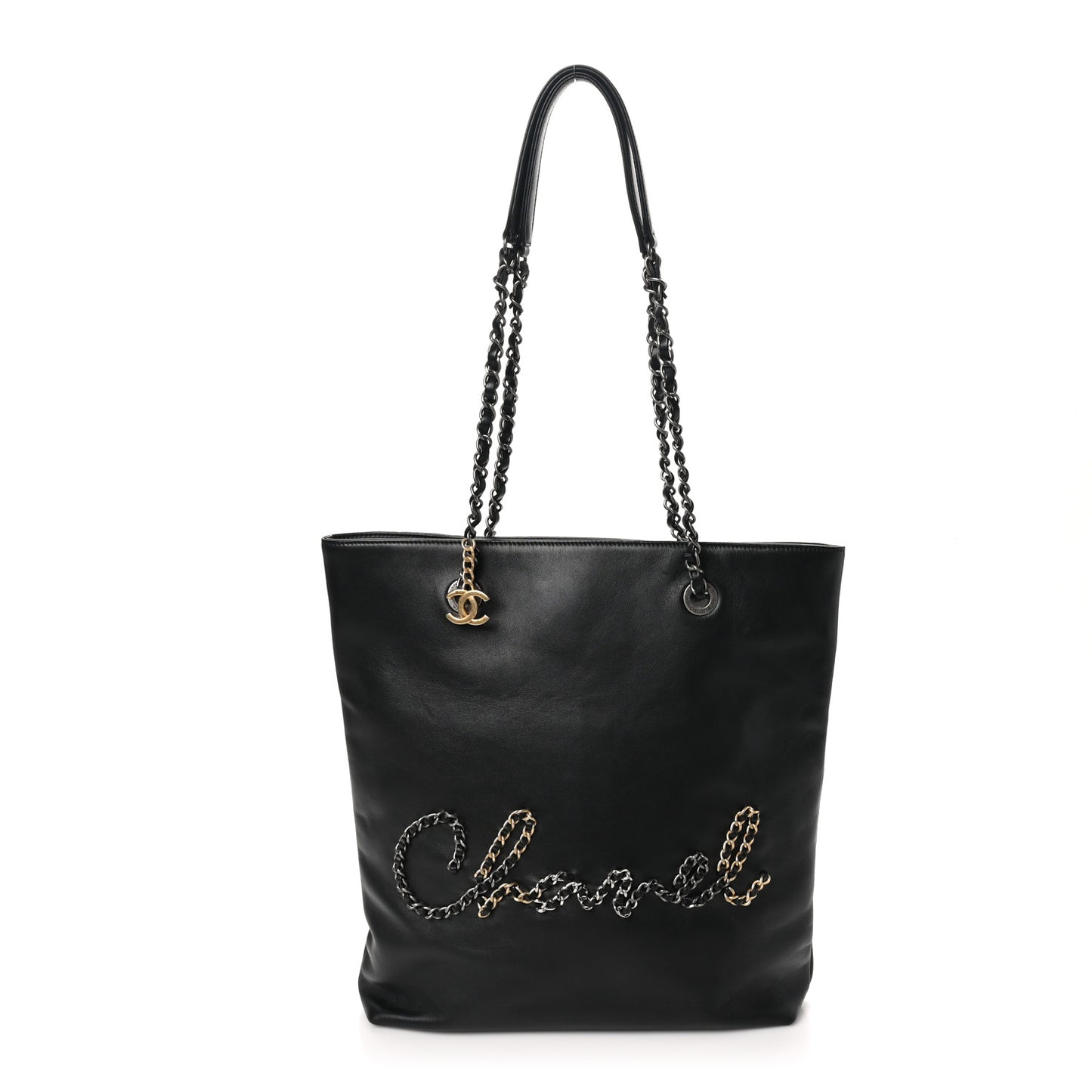 Calfskin Chain 20s Signature Tote Black