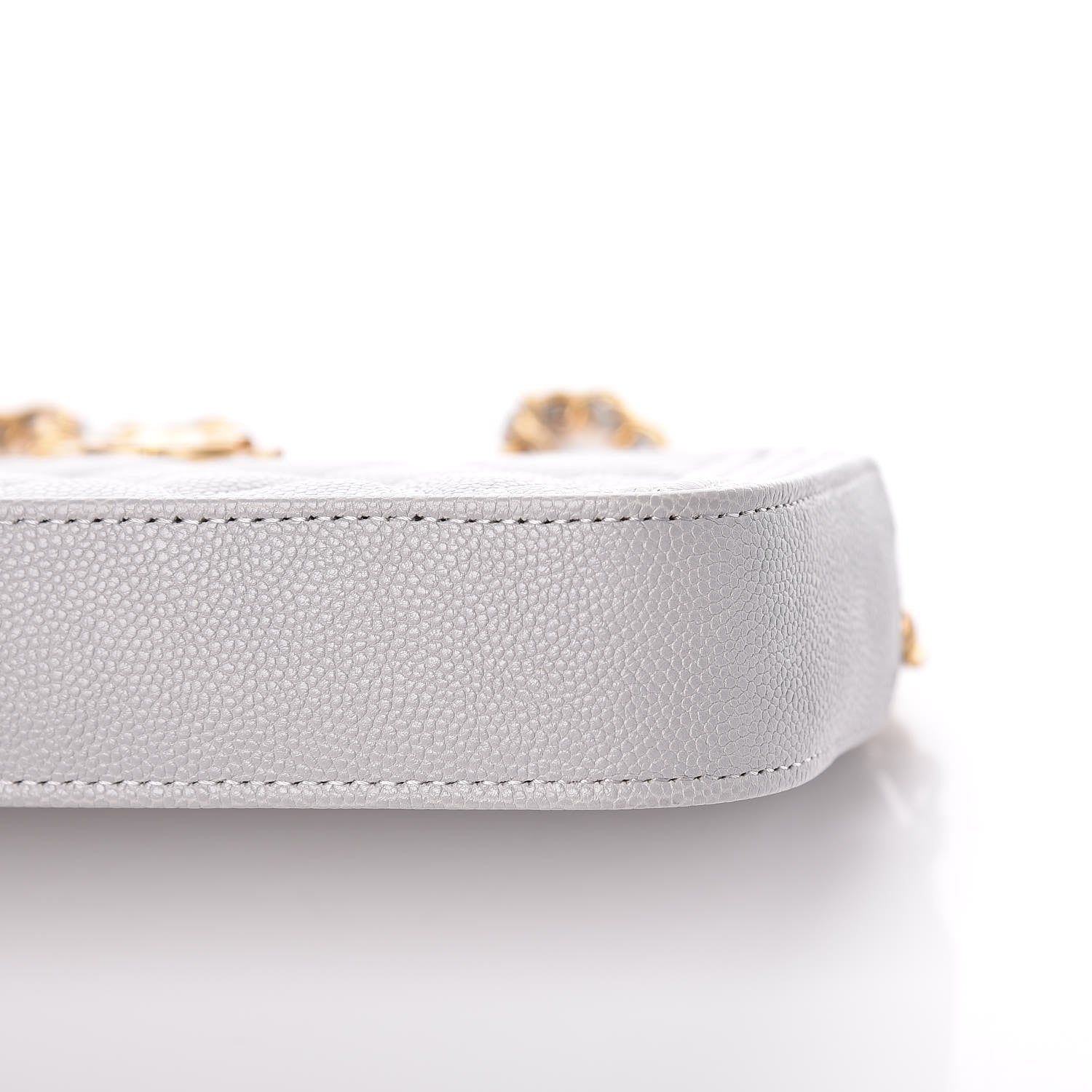Chanel Caviar Quilted Small Boy Clutch With Chain Grey 11 of 11