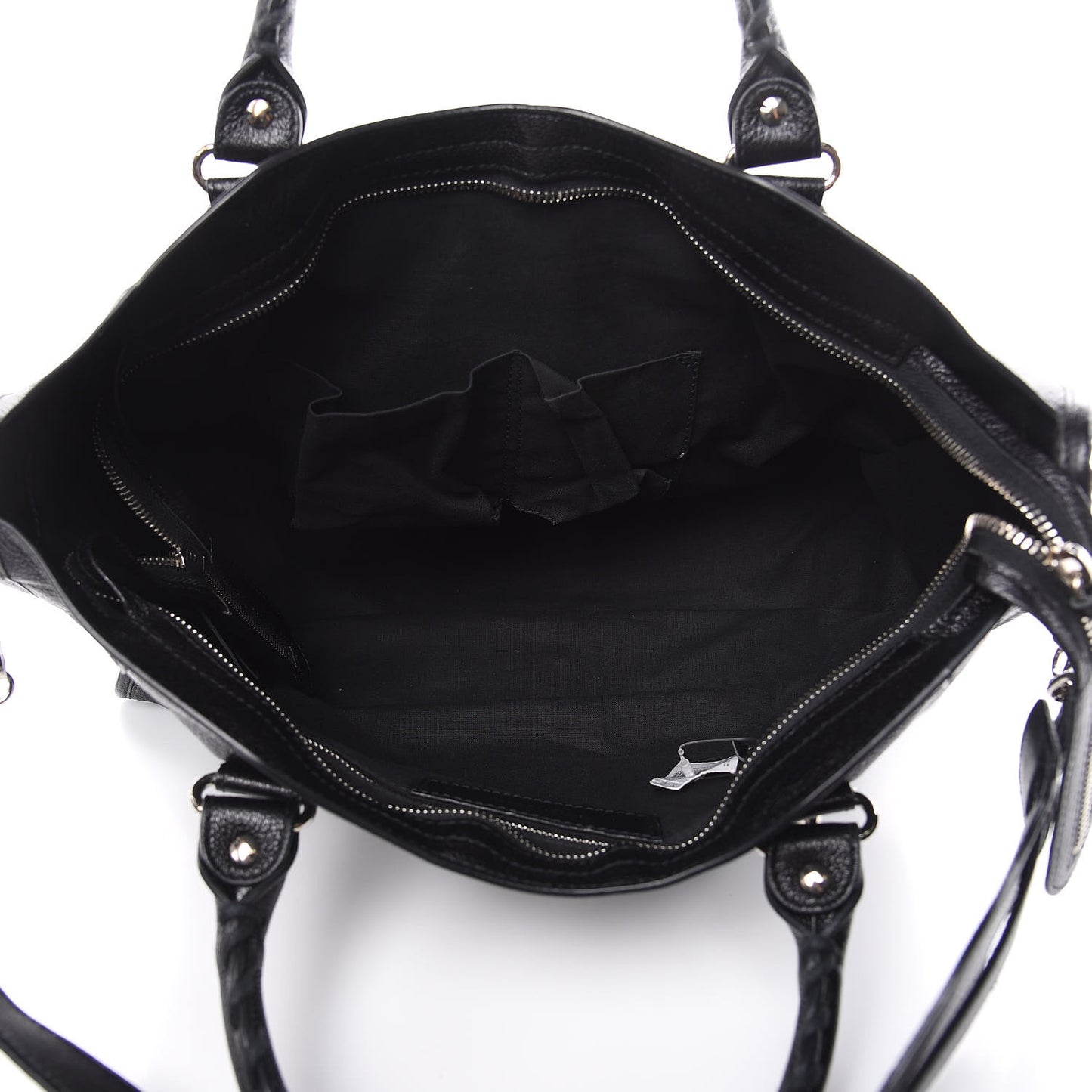 Chevre Silver Metallic Edge Hardware City Black