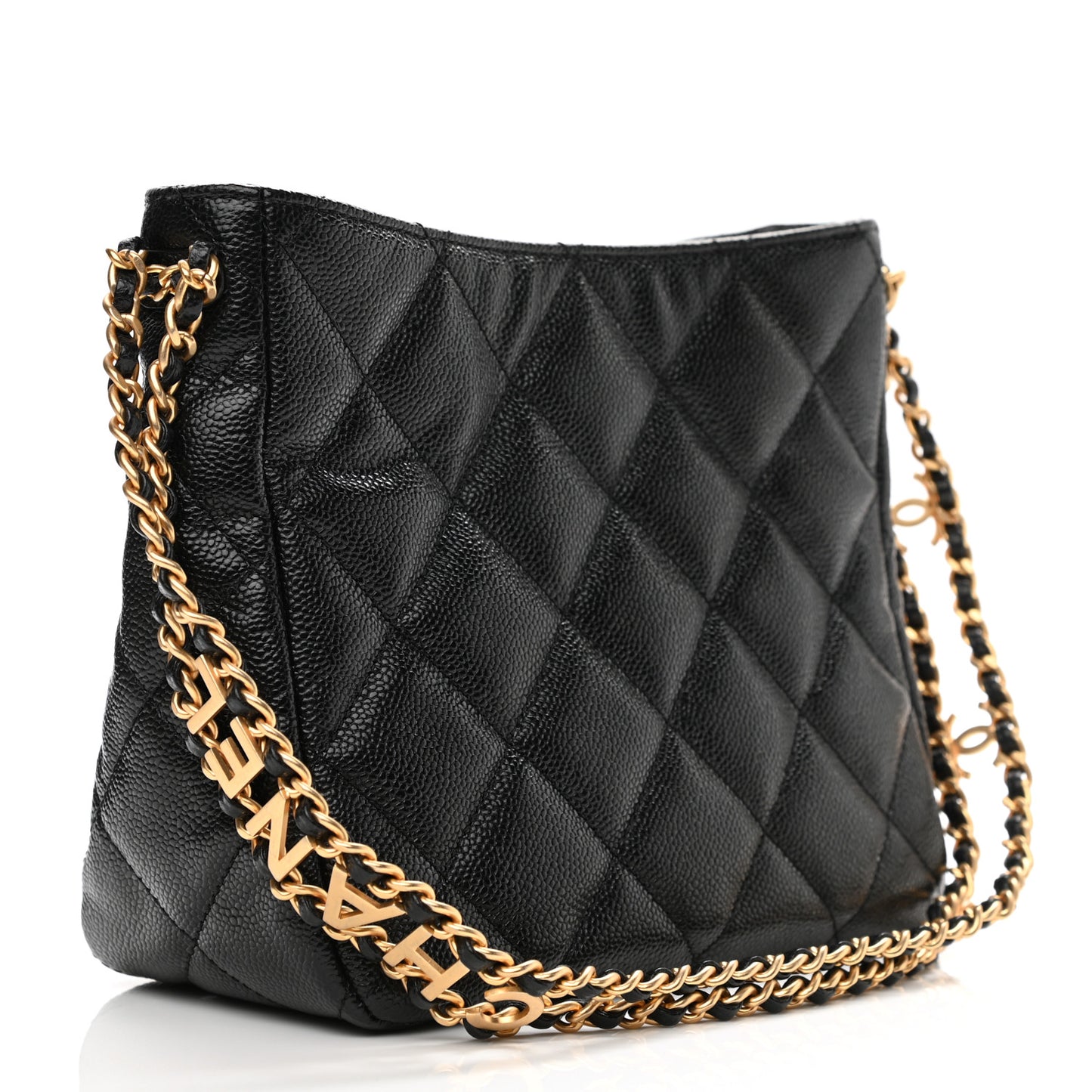 Caviar Quilted Small Pick Me Up Hobo Black