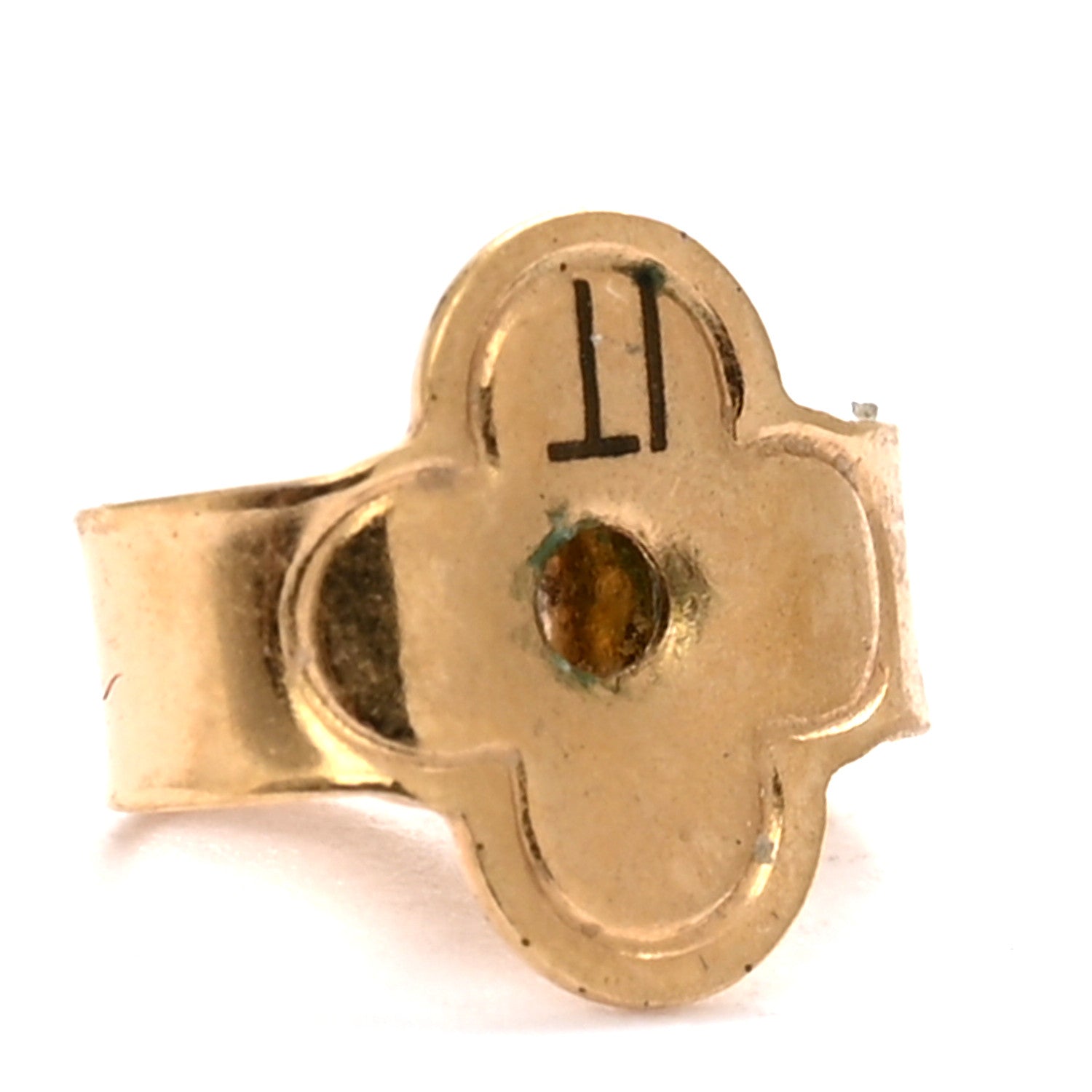 Louis Vuitton Brass Flower Full Stud Earrings Gold 4 of 5