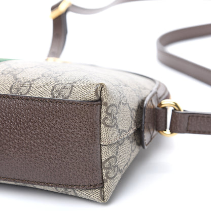 Gucci GG Supreme Monogram Textured Dollar Calfskin Web Small Ophidia Dome Shoulder Bag Beige Ebony New Acero 10 of 10