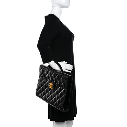 Chanel Patent Quilted Briefcase Laptop Bag Black 2 of 15