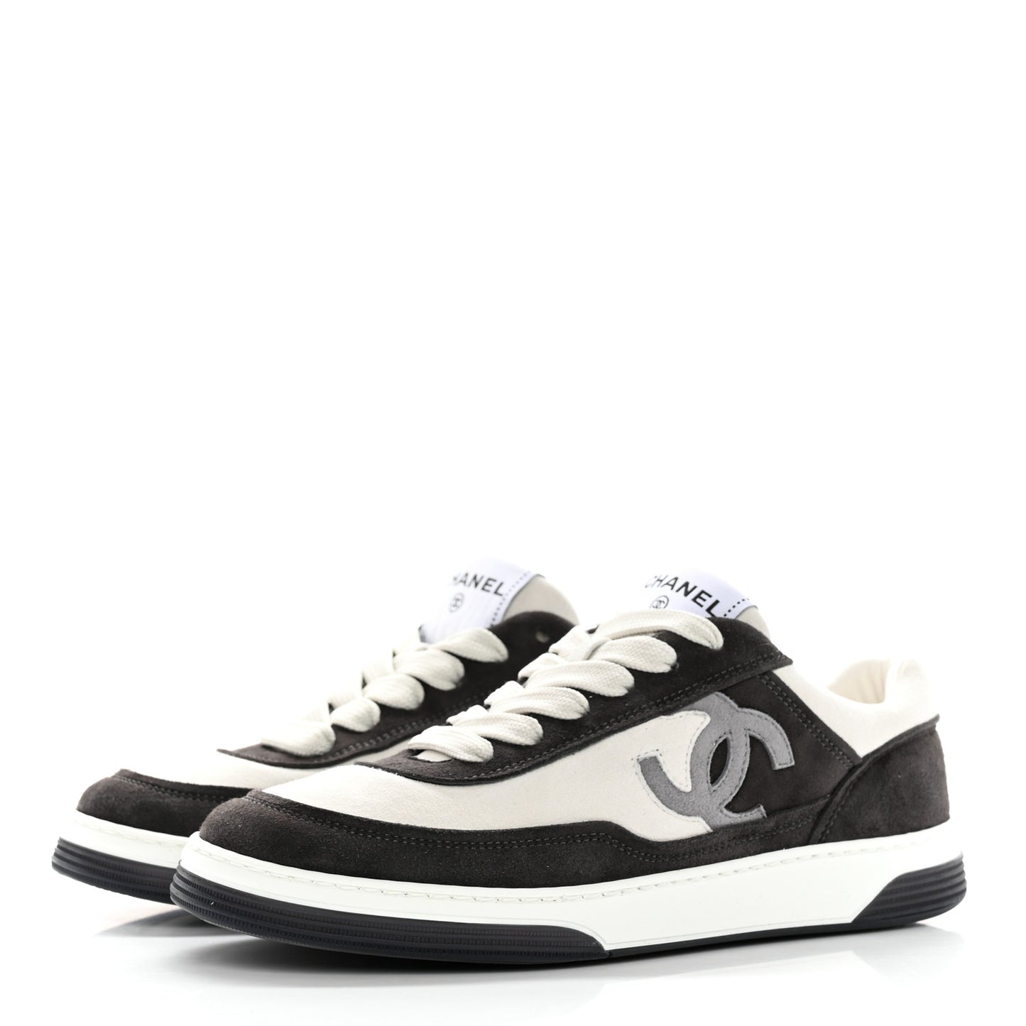 Suede Kidskin Womens CC Sneakers 38 Black White