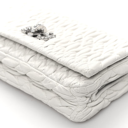 Miu Miu Nappa Matelasse Crystal Flap Clutch White 10 of 11