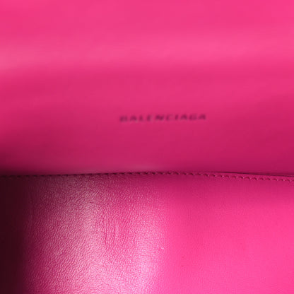 Balenciaga Shiny Calfskin Crocodile Embossed Hourglass Top Handle Bag XS Lipstick Pink 5 of 11
