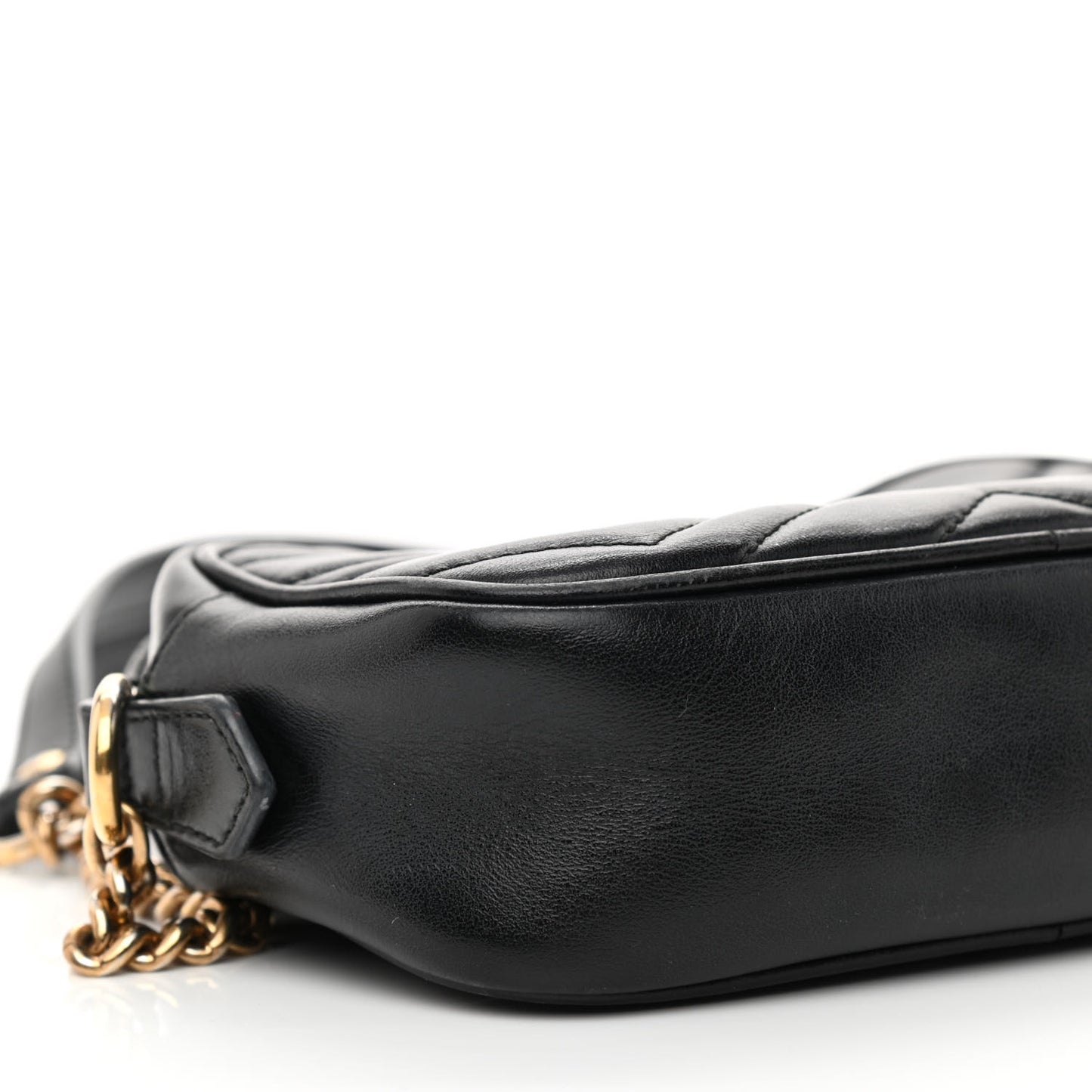 Calfskin Matelasse Mini GG Marmont Chain Shoulder Bag Black