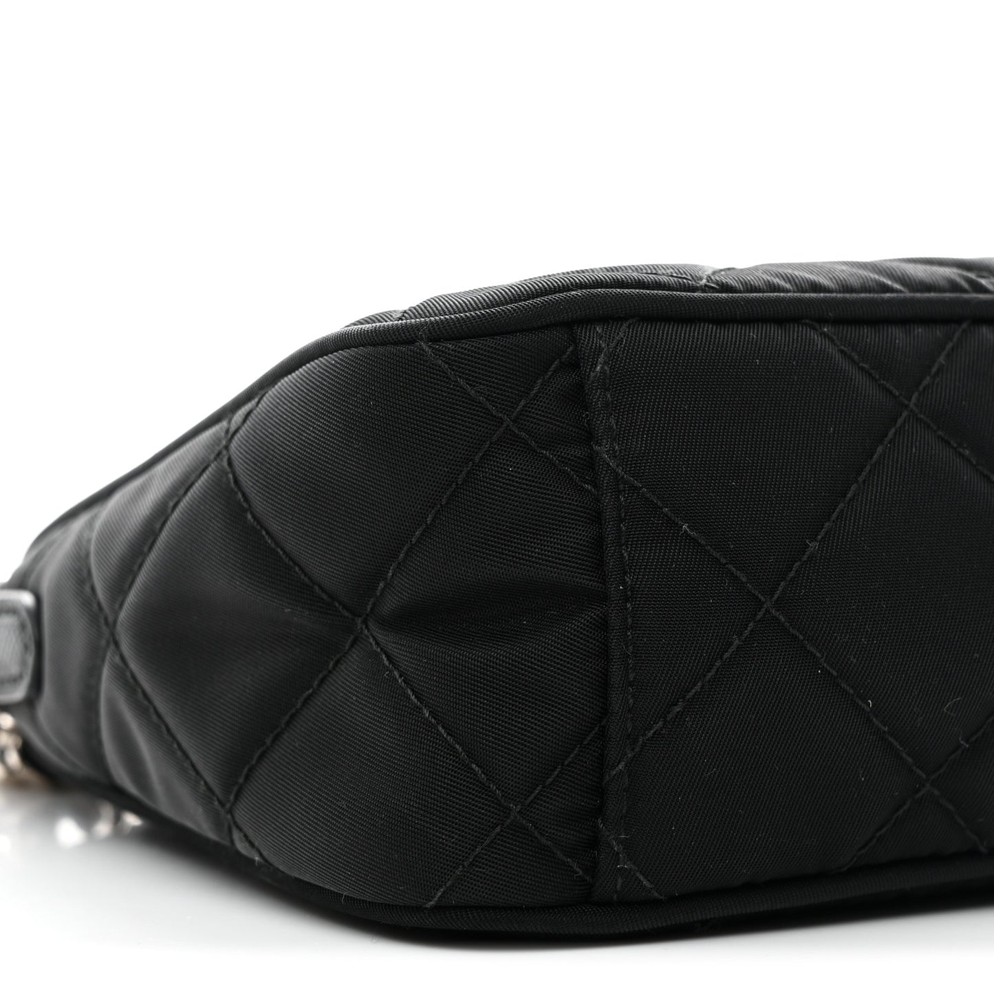 Nylon Tessuto Impuntu Quilted Crossbody Bag Black