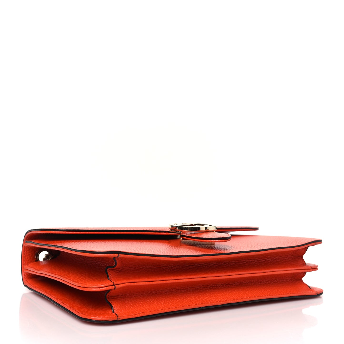 Dollar Calfskin Interlocking G Shoulder Bag Sun Orange