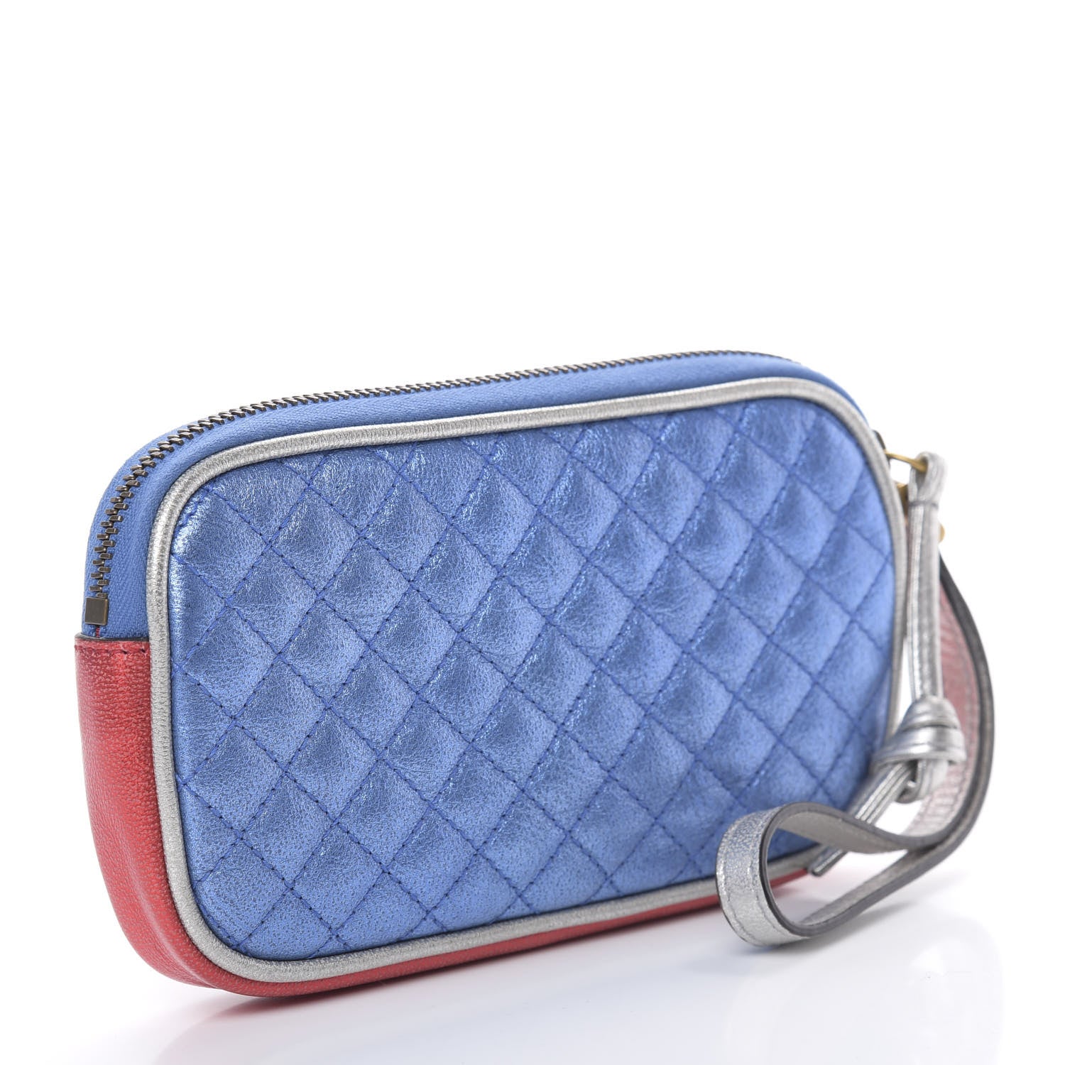 Gucci Laminated Nappa Trapuntata Zumi iPhone Case Rosso Marine Argento 3 of 8