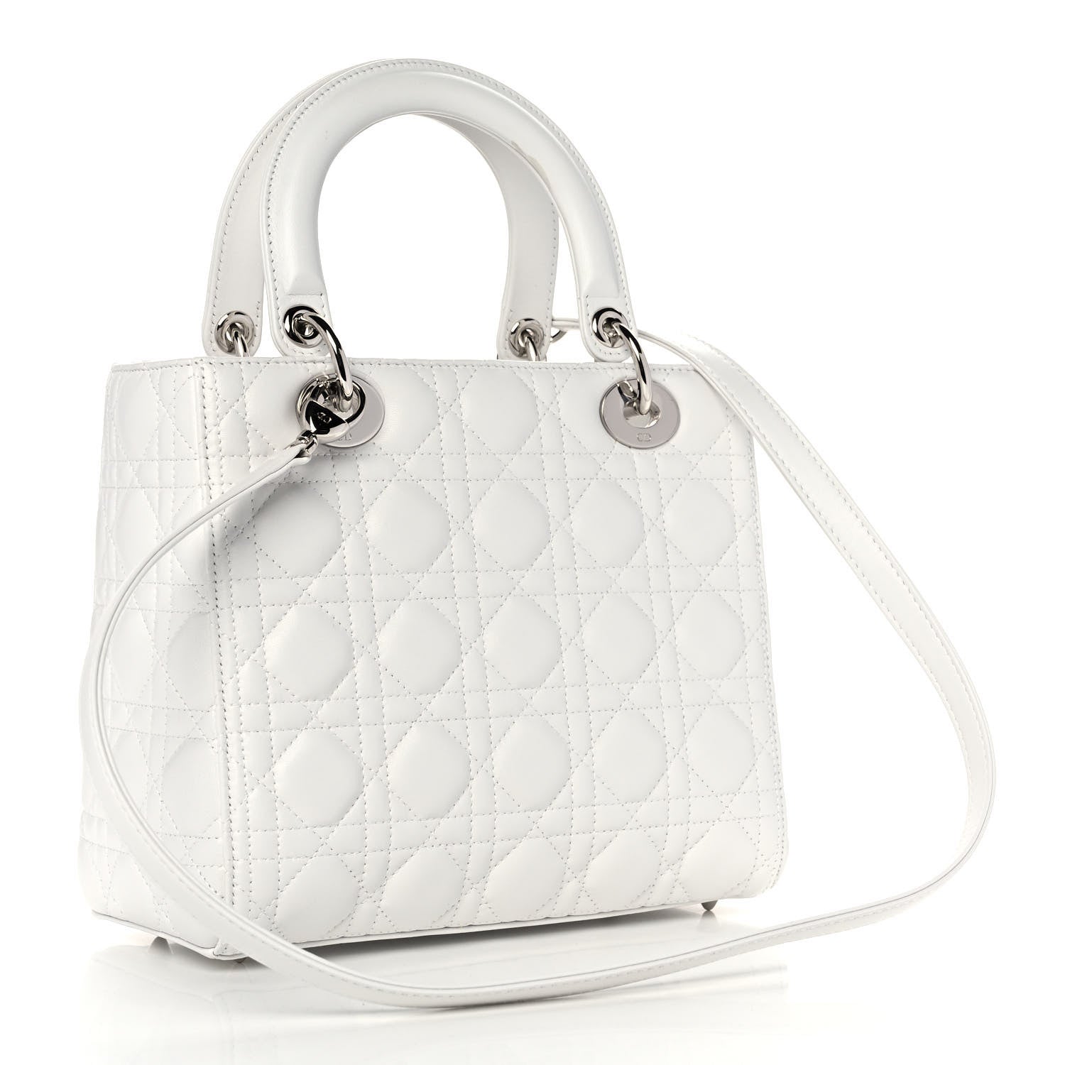Christian Dior Lambskin Cannage Medium Lady Dior White 3 of 10