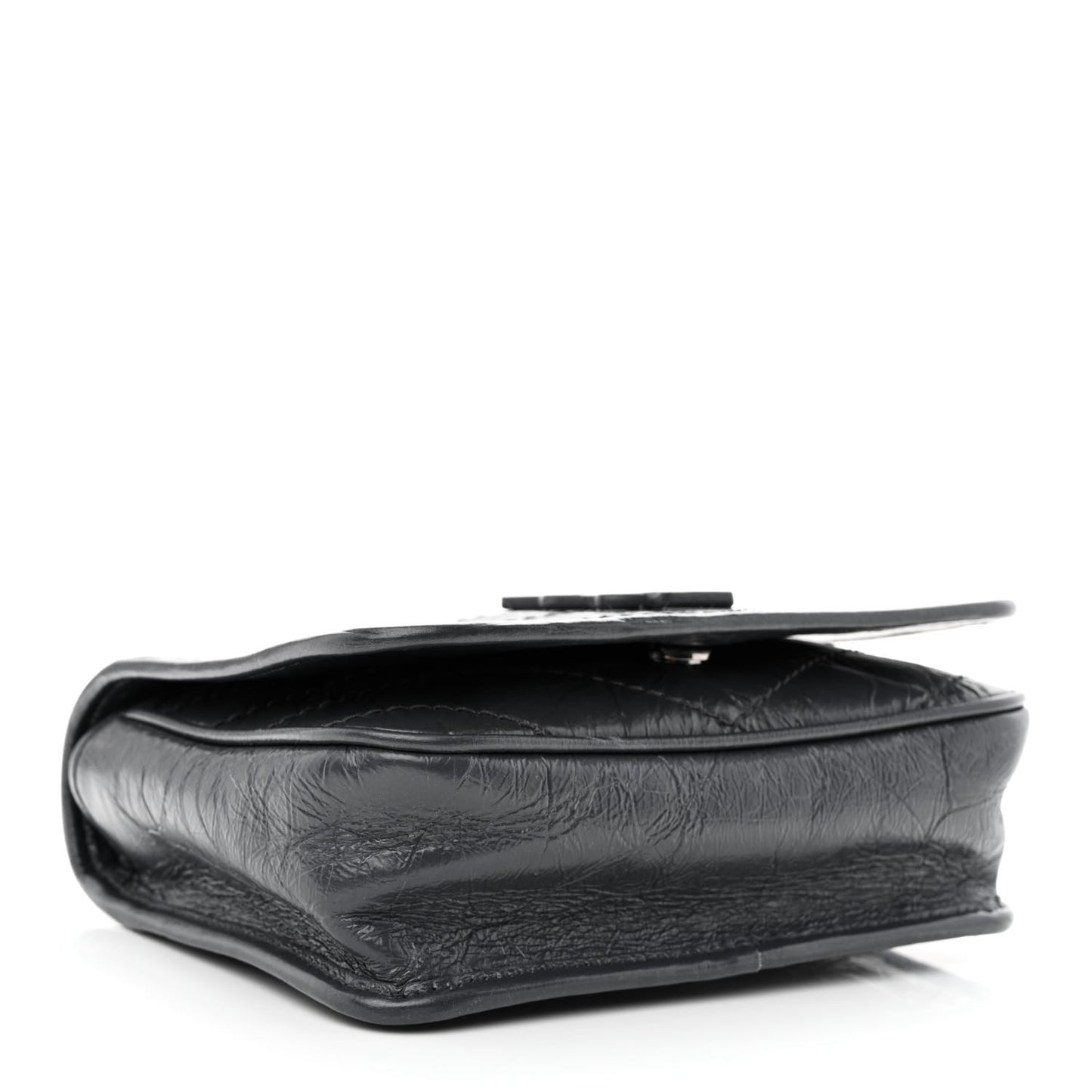 Crinkled Calfskin Matelasse Monogram Niki Chain Wallet Storm