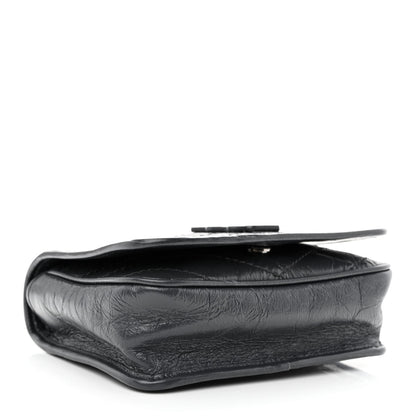 Saint Laurent Crinkled Calfskin Matelasse Monogram Niki Chain Wallet Storm 4 of 10