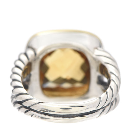 David Yurman Sterling Silver 18K Yellow Gold Diamond Citrine 14mm Albion Ring 62 10 4 of 5