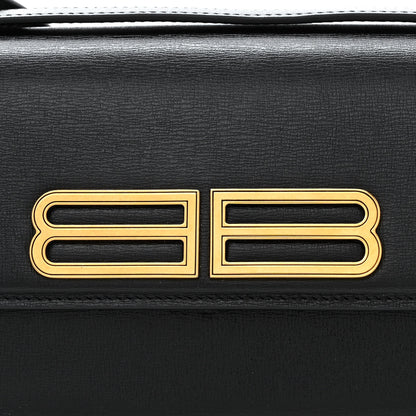 Balenciaga Calfskin Stripe Embossed Small Gossip Bag Black 8 of 14