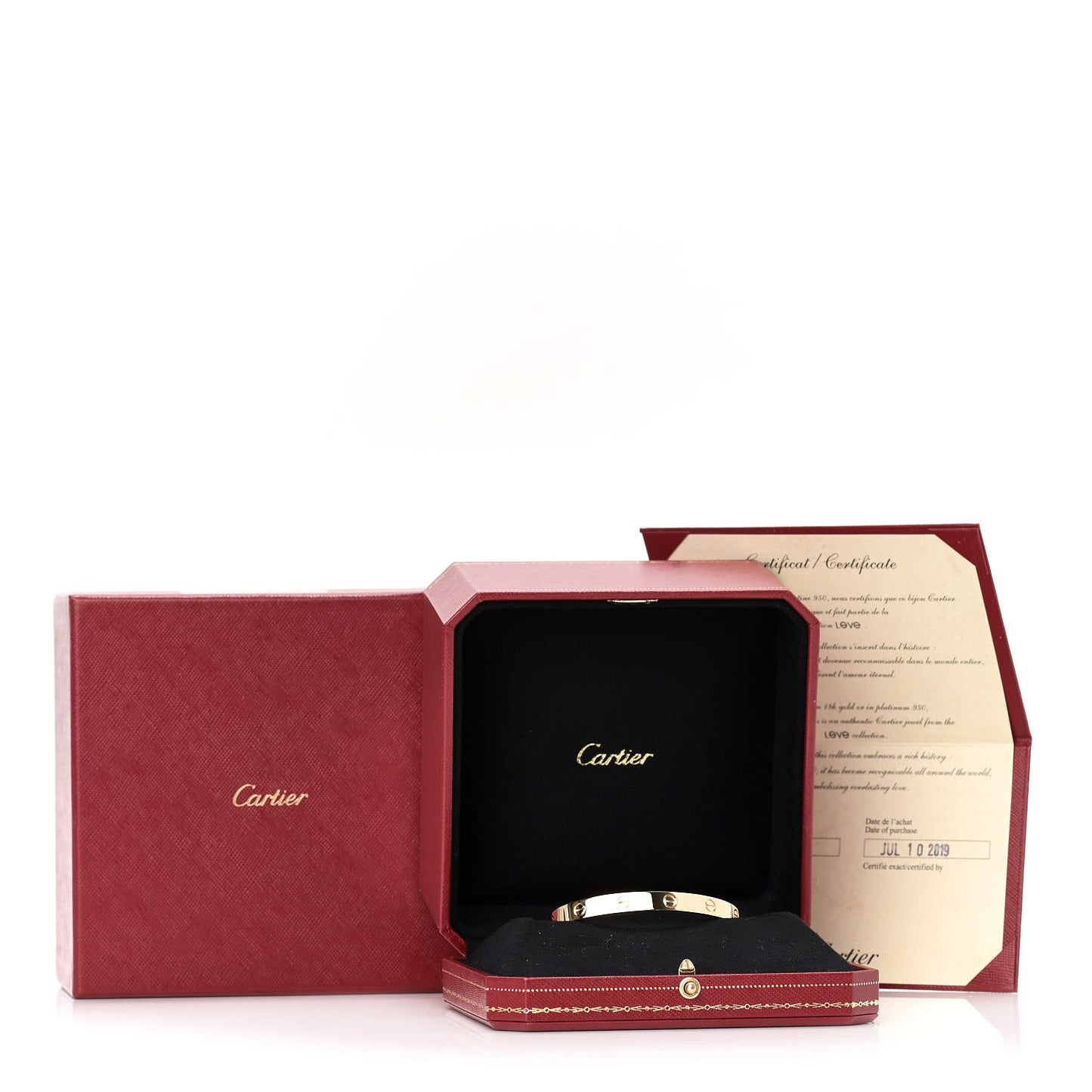18K Yellow Gold LOVE Cuff Bracelet 18