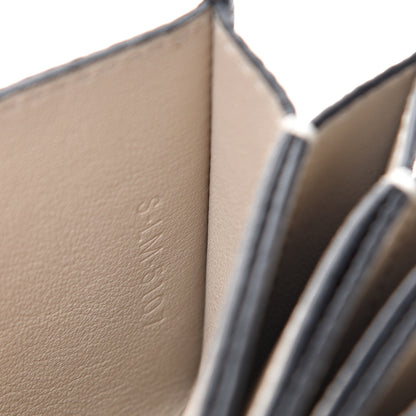 Celine Grained Shiny Calfskin Accordion Card Holder Black Chalk 7 of 8