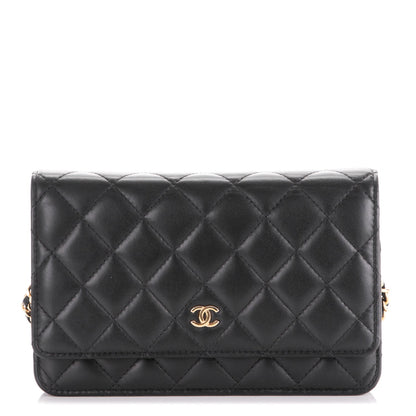 Chanel Lambskin Quilted Wallet On Chain WOC Black 1 of 10