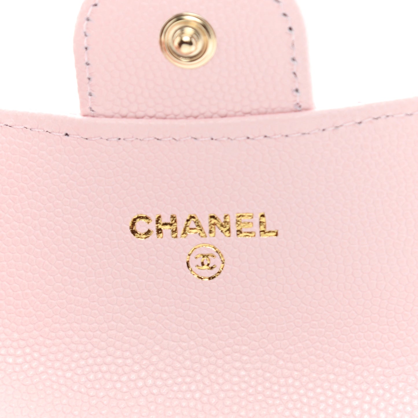 Caviar Quilted Flap Card Holder Wallet Light Pink