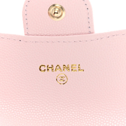 Chanel Caviar Quilted Flap Card Holder Wallet Light Pink 5 of 9