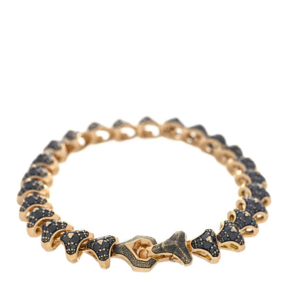 David Yurman 18K Yellow Gold Black Diamond Armory Link Bracelet 2 of 3