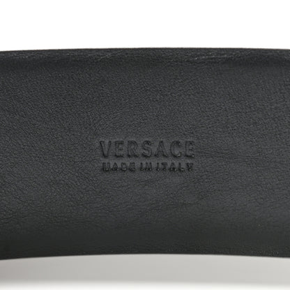 Versace Calfskin Metal Icon Wide Belt 70 28 Black Gold 5 of 10