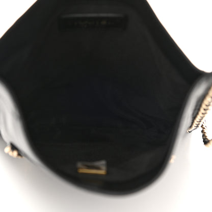 Chanel Calfskin Quilted Small Chain Flat Tote Black 5 of 13