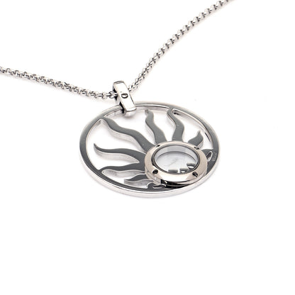 Chopard 18K White Gold Diamond Happy Diamonds Happy Sun Pendant Necklace 6 of 10