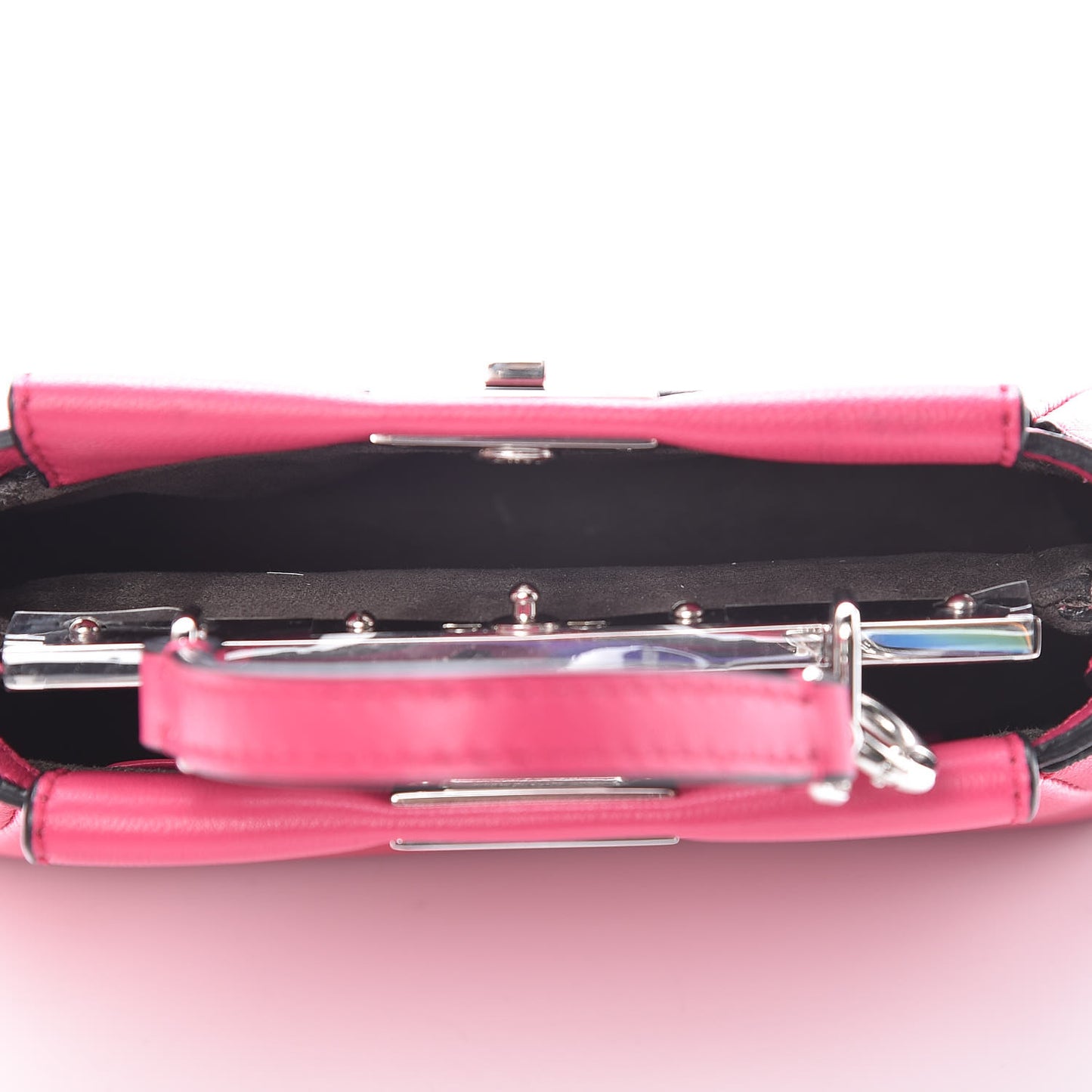 Shiny Nappa Micro Peekaboo Iconic Satchel Fuxia