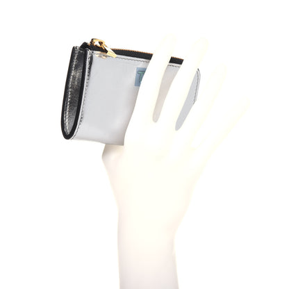 Tom Ford Metallic Calfskin Key Pouch Silver 2 of 9