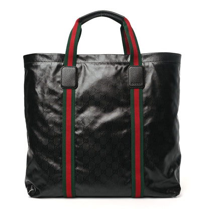 Gucci Crystal GG Monogram Web Tote Black 1 of 10
