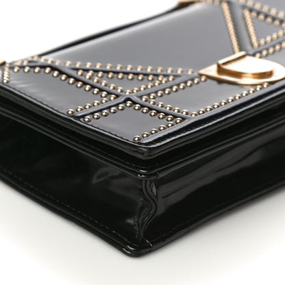 Christian Dior Patent Studded Diorama Flap Bag Black 9 of 13