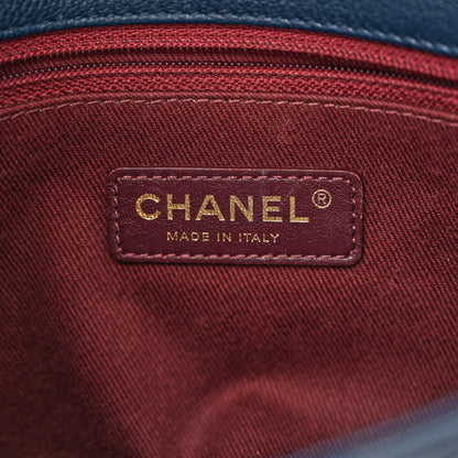 Chanel Patent Goatskin Quilted Medium CC Eyelet Flap Blue 6 of 10