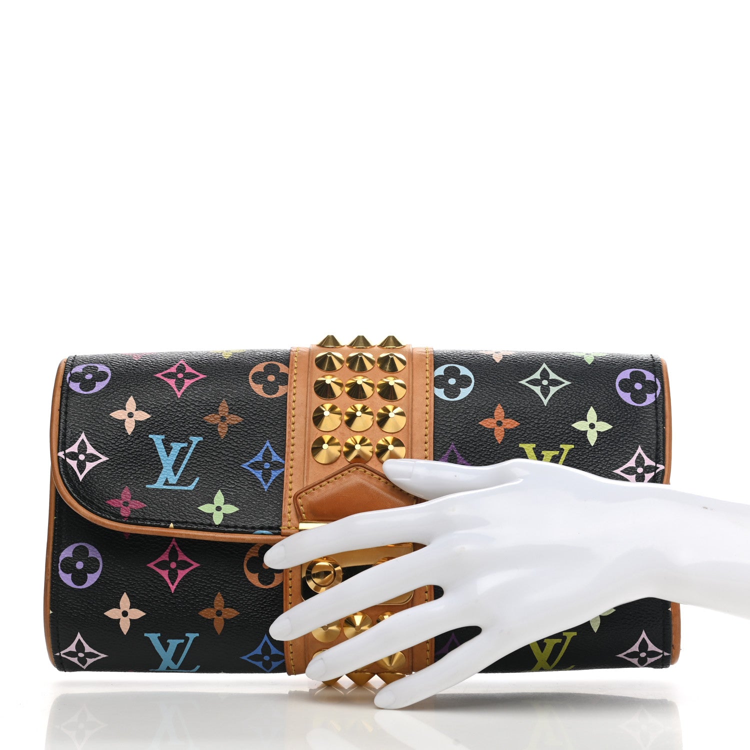 Louis Vuitton Monogram Multicolor Courtney Clutch Black 2 of 15