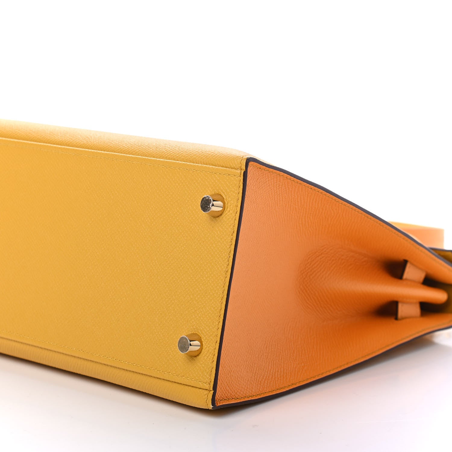 Hermes Epsom Horseshoe Kelly Sellier 28 Jaune Ambre Jaune D'Or 8 of 10